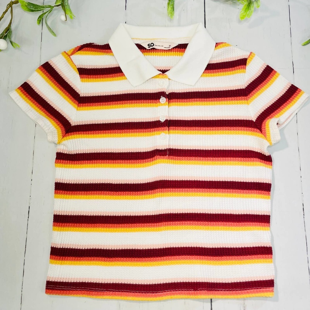 SO Goods for Life Vintage Inspired Crop Polo Shirt- Size M